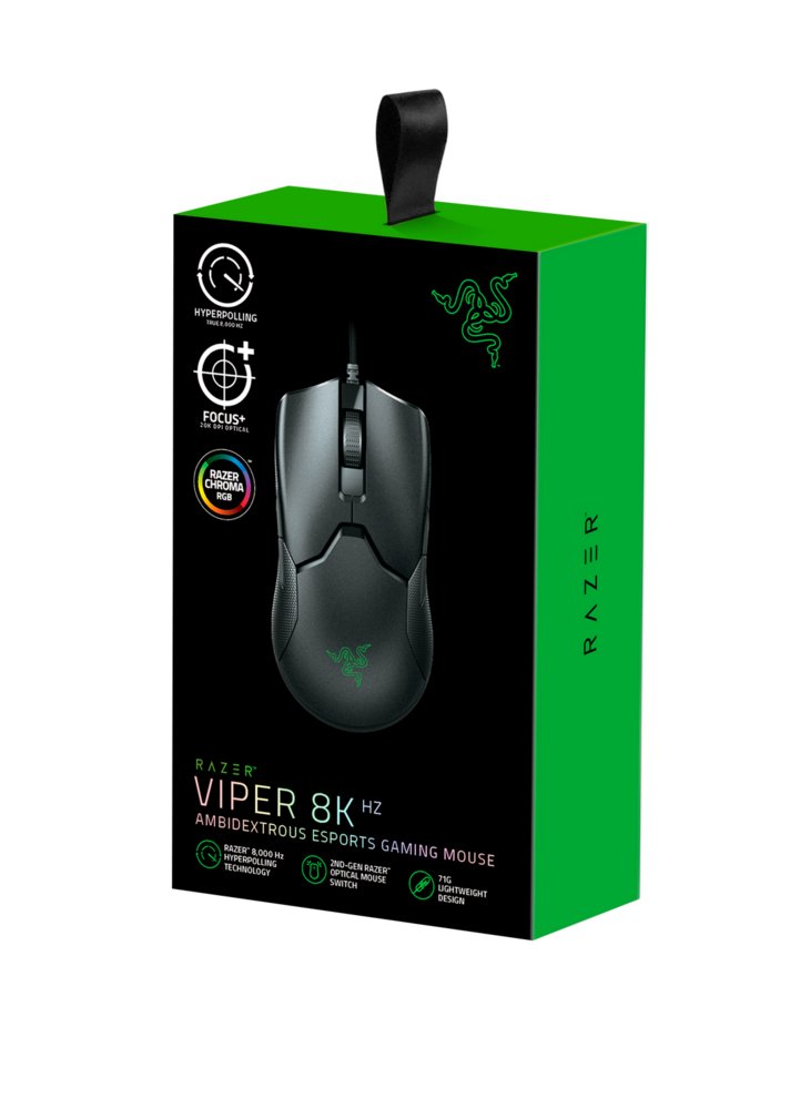 Razer Viper 8KHz | Bedrade Gaming Muis | Links- en Rechtshandig | USB-A | 20.000 DPI | Zwart - Matmuis