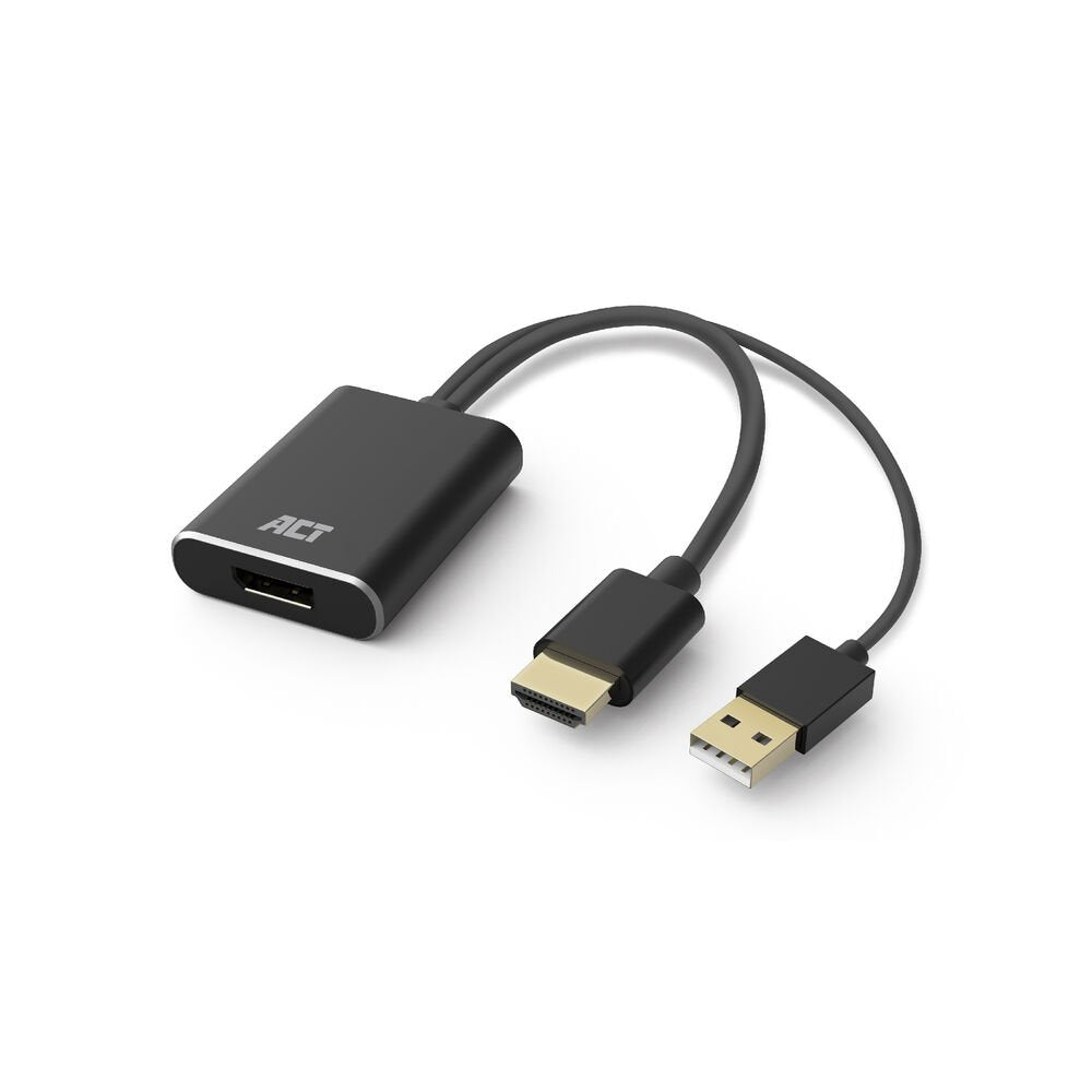 ACT AC7536 | HDMI + USB naar DisplayPort Adapterkabel | 0,24 m | Zwart - Matmuis - Matmuis