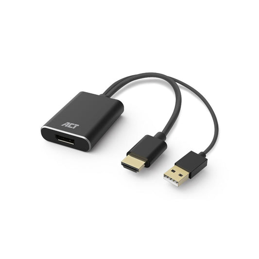 ACT AC7536 | HDMI + USB naar DisplayPort Adapterkabel | 0,24 m | Zwart - Matmuis - Matmuis
