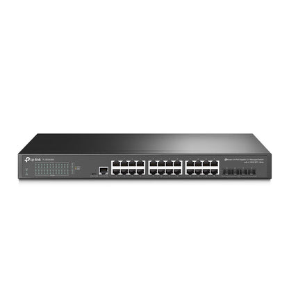 TP-Link TL-SG3428X | JetStream Managed L2+ Switch | 24 Poorten | Gigabit Ethernet (10/100/1000 Mbps) | 4x 10G SFP+ | Omada SDN | Rackmount | Zwart - Matmuis