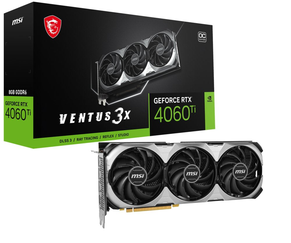 MSI GeForce RTX 4060 Ti VENTUS 3X OC | 8GB GDDR6 VRAM | Videokaart | GPU | Nvidia - Matmuis