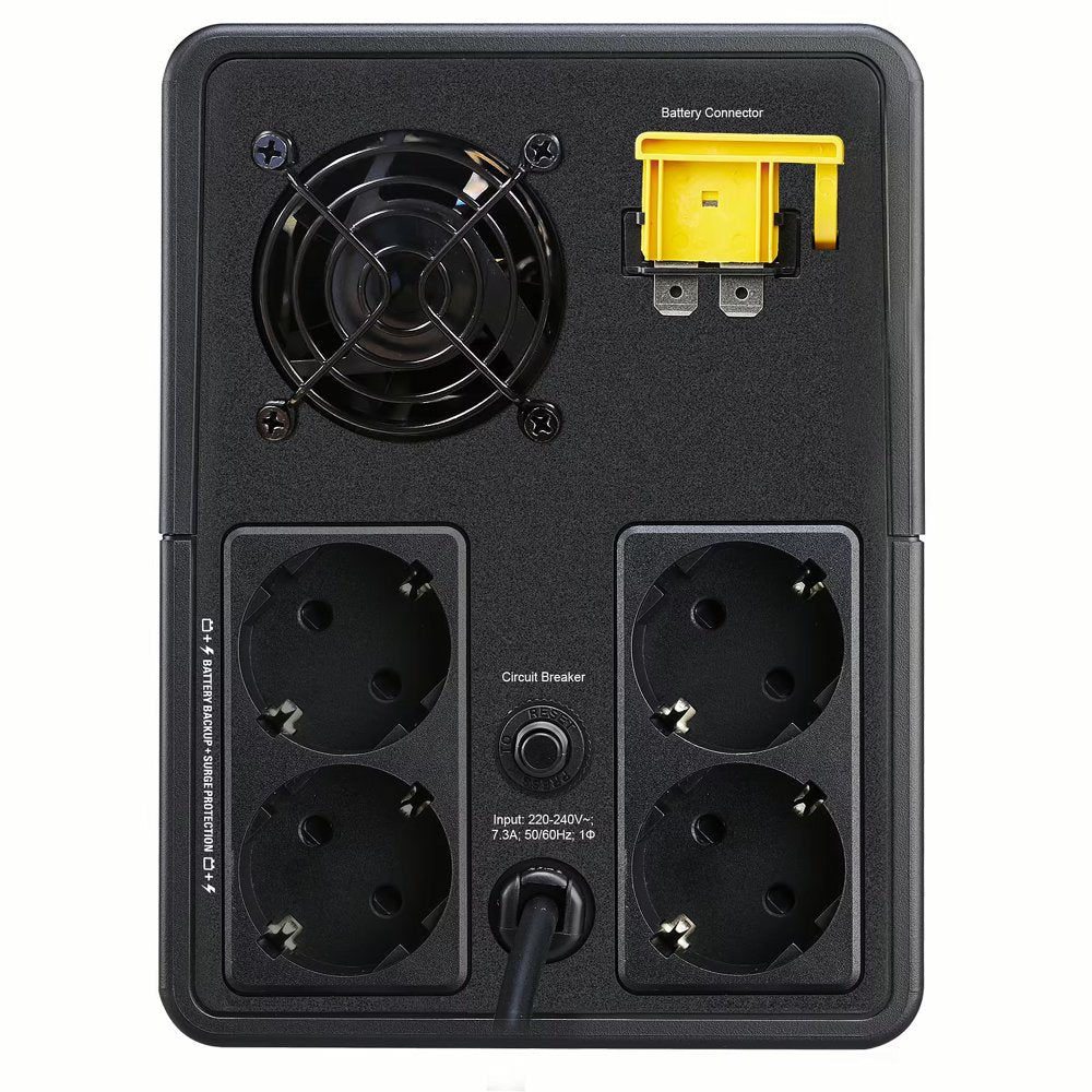 APC Back‑UPS BVX1600LI‑GR | 1600 VA (900 W) | 4× Schuko-stopcontacten | Line‑Interactive UPS | Noodstroomvoeding - Matmuis - Matmuis