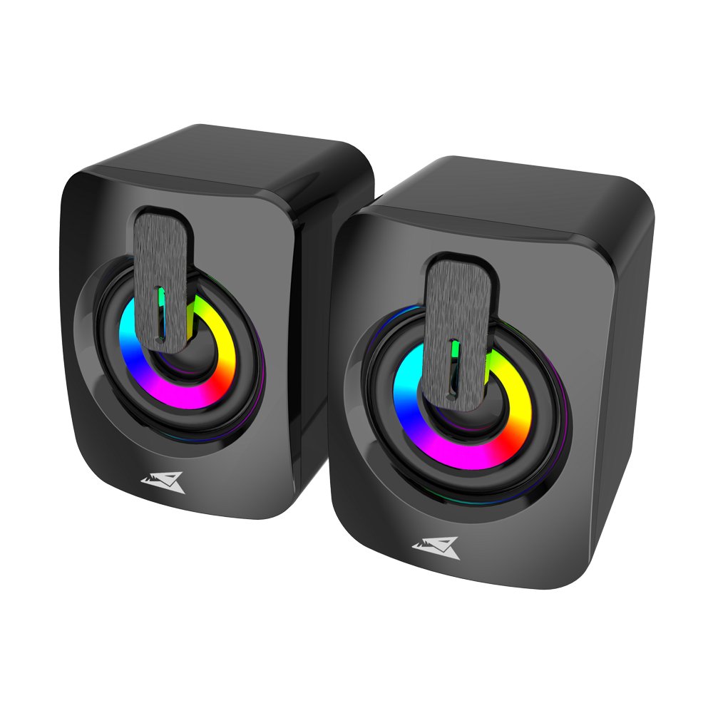 Baracuda SEASHELL Rainbow | 2.0 Stereo Luidsprekerset USB | 2x3000mW | Zwart - Matmuis
