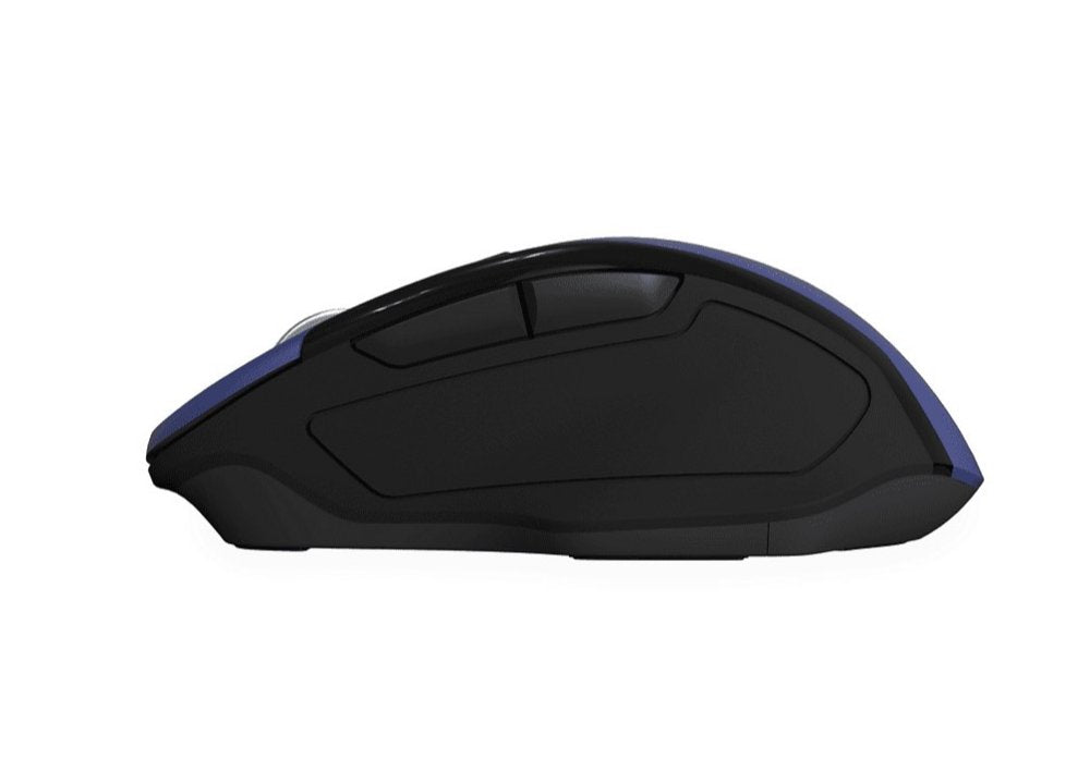 Qware Glasgow | Draadloze Muis | Rechtshandig | RF + Bluetooth | 1600 DPI | Blauw/Zwart - Matmuis