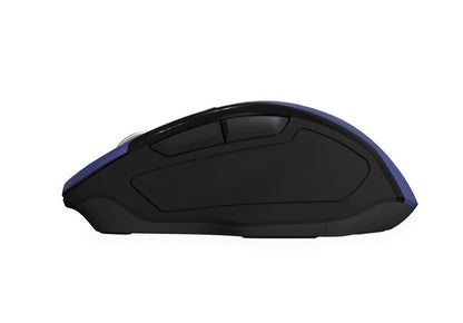 Qware Glasgow | Draadloze Muis | Rechtshandig | RF + Bluetooth | 1600 DPI | Blauw/Zwart - Matmuis