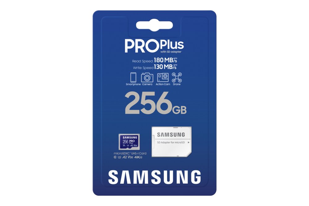 Samsung PRO Plus | MicroSDXC | 256GB | Class 10 | UHS-I U3 - Matmuis - Matmuis