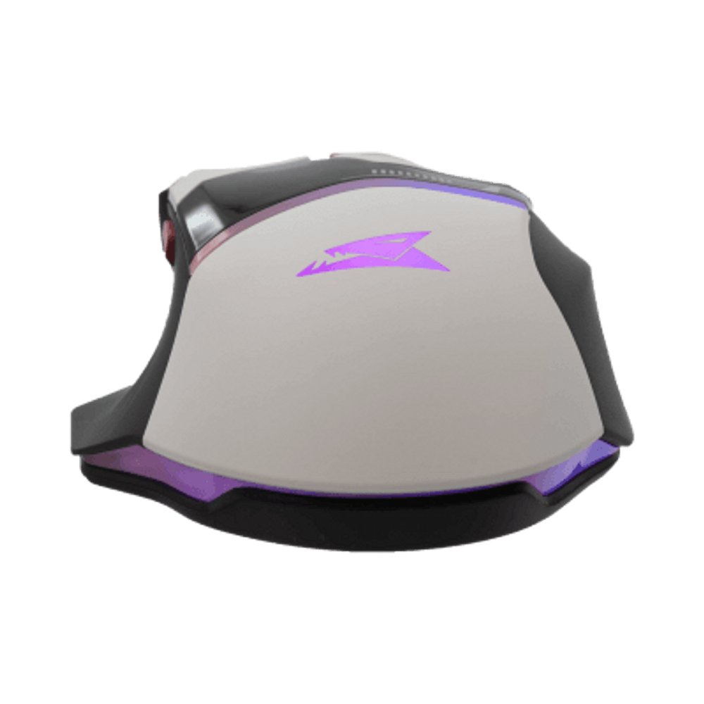 Baracuda MANTA RGB | Bekabelde Gaming Muis | Rechtshandig | USB-A | 12800 DPI | Wit - Matmuis - Matmuis