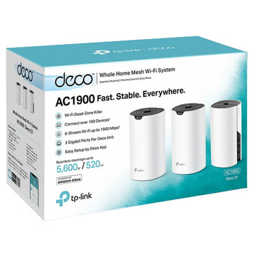 TP-Link Deco S7 (3-Pack) | WiFi 5 Mesh Systeem (AC1900) | 1900 Mbit/s | Gigabit | Wit - Matmuis