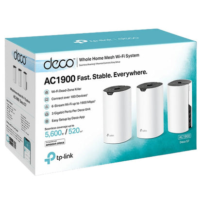 TP-Link Deco S7 (3-Pack) | WiFi 5 Mesh Systeem (AC1900) | 1900 Mbit/s | Gigabit | Wit - Matmuis
