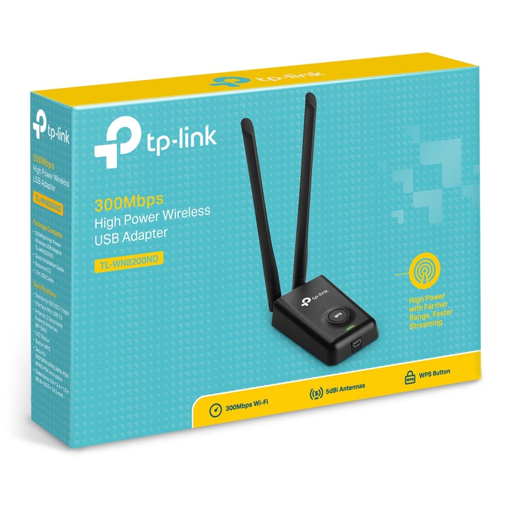 TP-Link TL-WN8200ND | Wi-Fi 4 USB Adapter | 300 Mbps | 2,4 GHz | Zwart - Matmuis