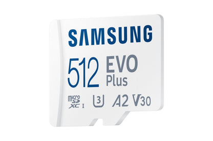 Samsung EVO Plus | MicroSDXC | 512GB | Class 10 | UHS-I U3 | V30 | A2 | Tot 160MB/s | Inclusief adapter - Matmuis - Matmuis