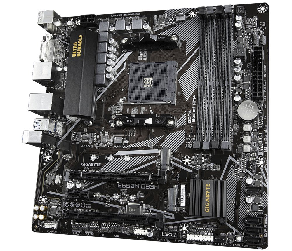Gigabyte B550M DS3H | Socket AM4 | AMD B550 | 4xDDR4 | Micro-ATX | Moederbord - Matmuis - Matmuis