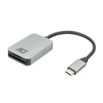 ACT AC7056 | Geheugenkaartlezer | USB 3.2 Gen 1 Type-C | SD/microSD | Grijs - Matmuis