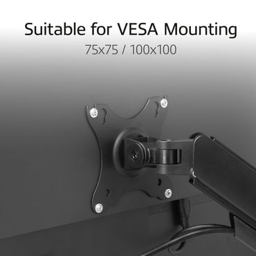 ACT AC8314 Monitorarm Essentials | Verstelbare Monitor-bureaubeugel | Tot 35" | Max 2x 9 kg | VESA 75x75 / 100x100 | 2 Monitoren | Gasveer | OPEN BOX