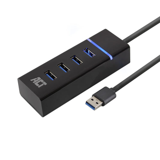 ACT AC6300 | USB 3.2 Gen 1 Interface Hub | Type-A | 5 Gbps | Zwart - Matmuis - Matmuis