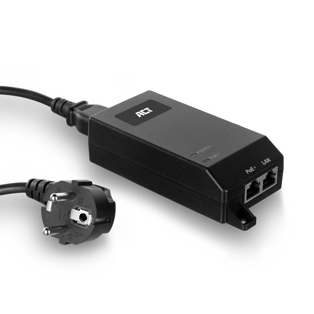 ACT AC4438 | Gigabit PoE+ Injector | 30W | IEEE 802.3af/at | 1x LAN