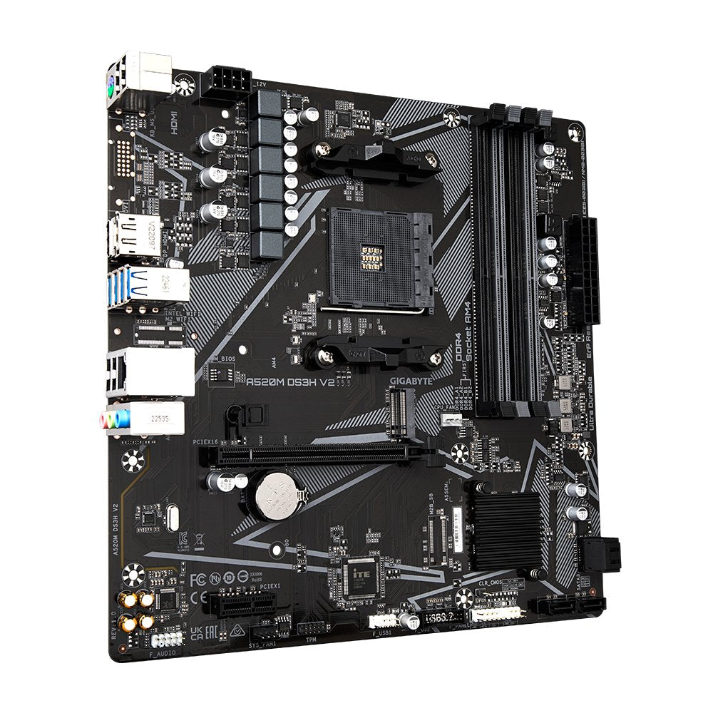 Gigabyte A520M DS3H V2 | Socket AM4 | AMD A520 | 4xDDR4 | Micro ATX | Moederbord - Matmuis - Matmuis