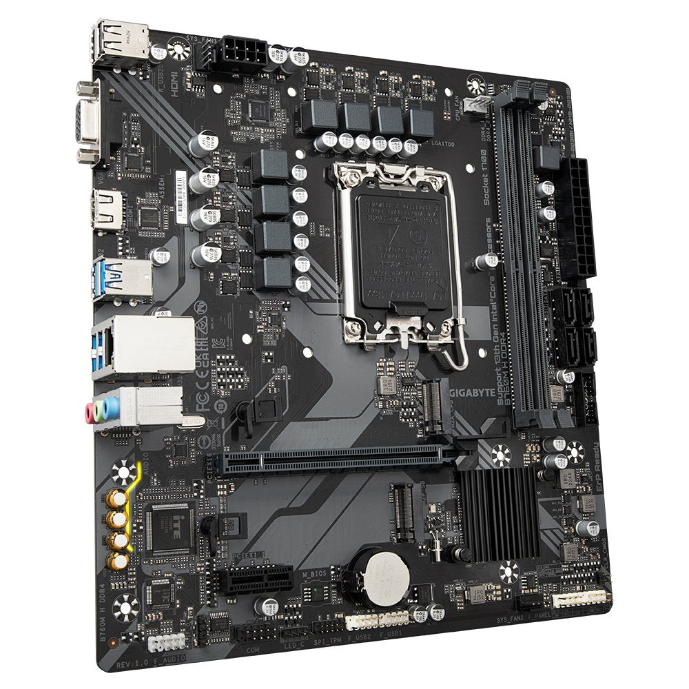 Gigabyte B760M H DDR4 | Socket LGA 1700 | Intel B760 | 4xDDR4 | Micro ATX | Moederbord - Matmuis - Matmuis