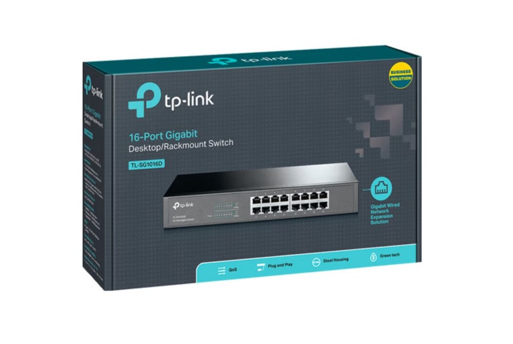 TP-Link TL-SF1016 | 16-poorts Fast Ethernet Switch (10/100 Mbps) | Unmanaged | 1U Rackmount | Zwart - Matmuis