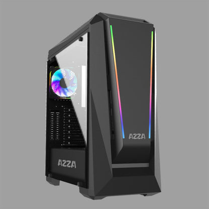 Azza Chroma 410A RGB | Midi Tower Case | Zwart - Matmuis