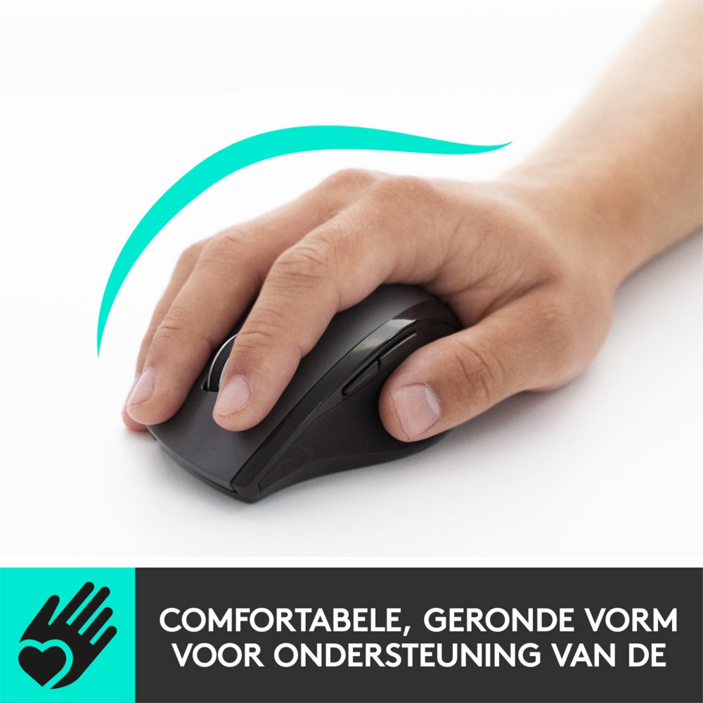 Logitech Marathon M705 | Draadloze Muis | Rechtshandig | RF | 1000 DPI | Zwart - Matmuis - Matmuis