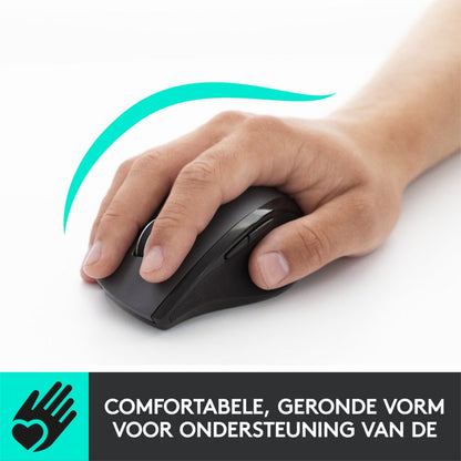 Logitech Marathon M705 | Draadloze Muis | Rechtshandig | RF | 1000 DPI | Zwart - Matmuis - Matmuis