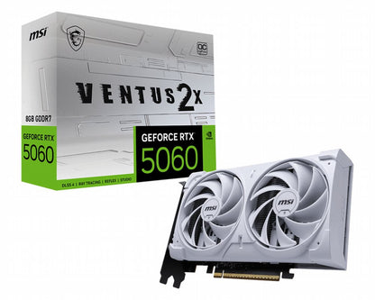 MSI GeForce RTX 5060 VENTUS 2X OC WHITE | 8GB GDDR7 | DLSS 4 | Videokaart | Nvidia GPU - Matmuis