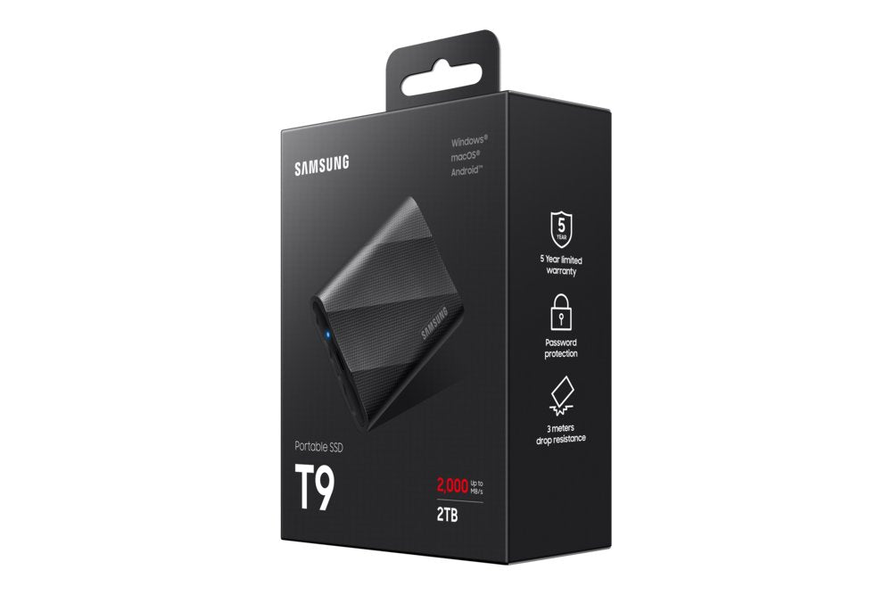 Samsung T9 | Externe SSD | 2TB | USB 3.2 Gen 2x2 | 2.000MB/s | Zwart | Compact & Snel - Matmuis - Matmuis