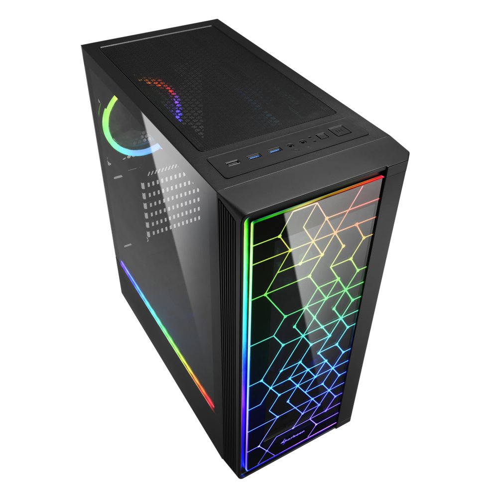 Sharkoon RGB LIT 100 | Midi Tower Case | Zwart - Matmuis