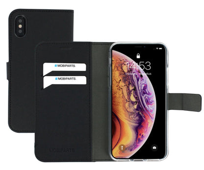 Mobiparts Saffiano Wallet Case | Apple iPhone X, iPhone XS | Black