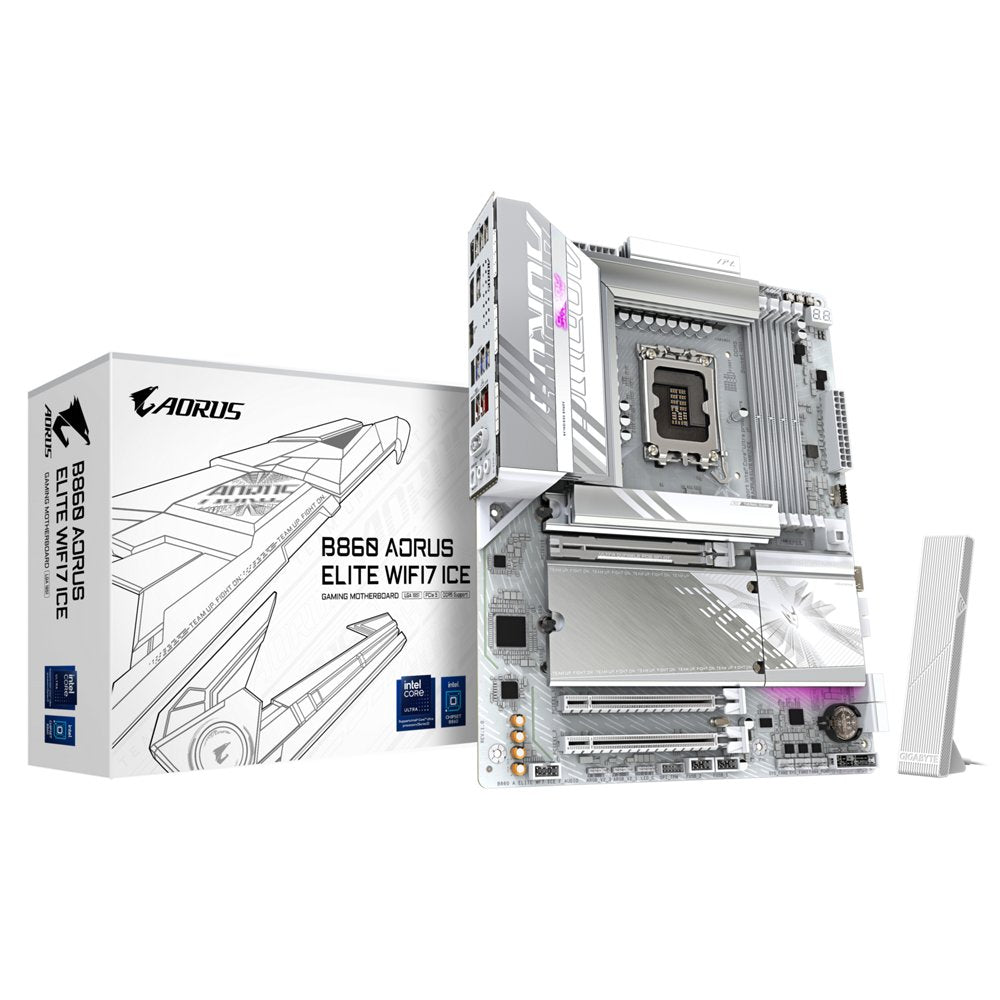 Gigabyte B860 AORUS ELITE WIFI7 ICE | Socket LGA 1851 (V1) | Intel B860 | 4xDDR5 | ATX | Moederbord - Matmuis - Matmuis