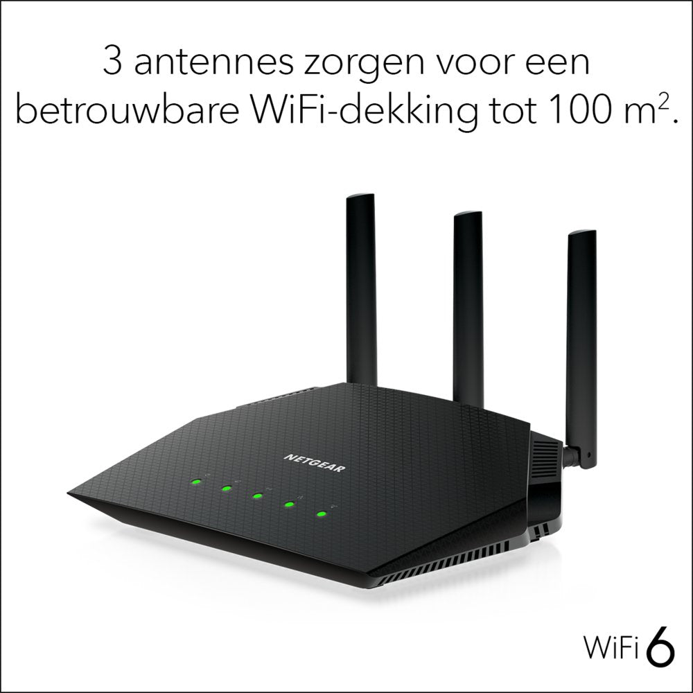 NETGEAR Nighthawk 4-Stream AX1800 | Wifi 6 Router | Gigabit Ethernet Dual-band (2.4 GHz / 5 GHz) | 1200Mbit/s - Matmuis - Matmuis