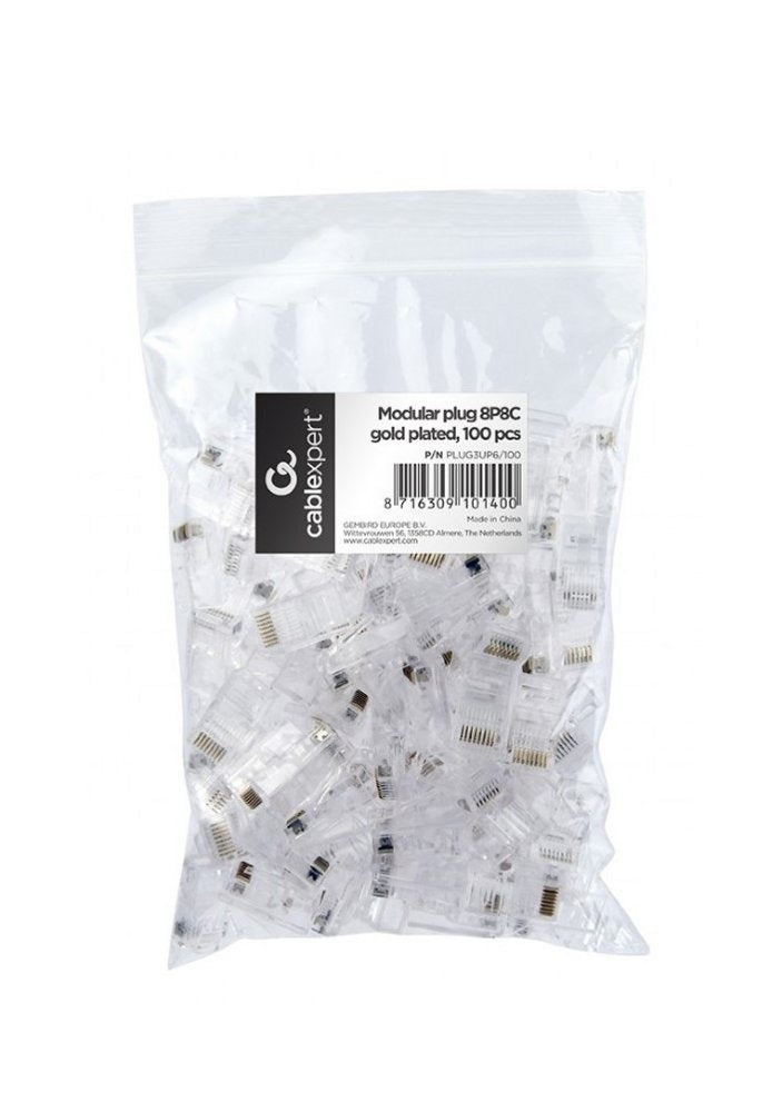 Cablexpert kabel-connector | 1 stuk | Transparant | PLUG3UP6/100 - Matmuis