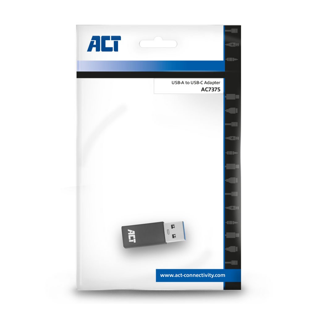 AC7375 ACT kabel-tussenstuk | USB-C naar USB-A | Grijs - Matmuis - Matmuis