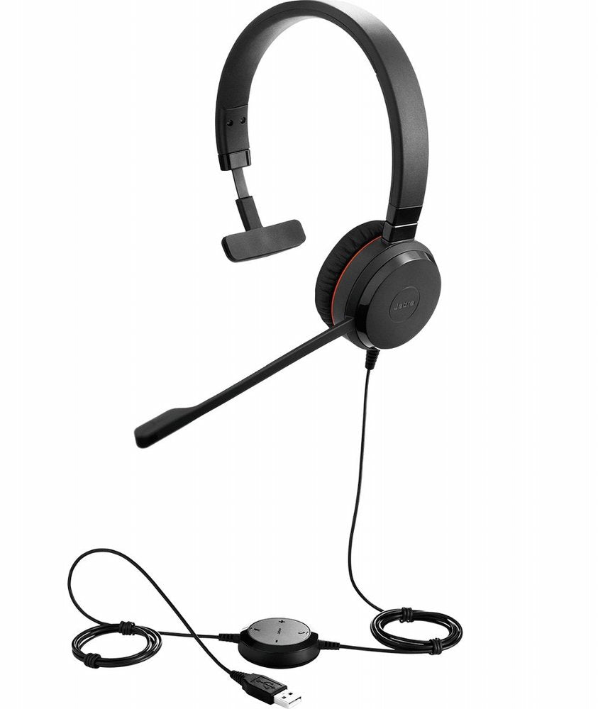 Jabra Evolve 20 UC | Mono Bedrade On-Ear Headset | Zwart - Matmuis - Matmuis
