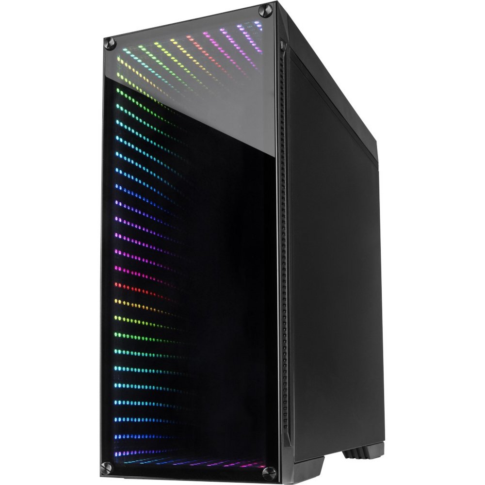 Inter-Tech X-908 Infini2 | Infinity Mirror | Tower Case | USB-C | Zwart - Matmuis