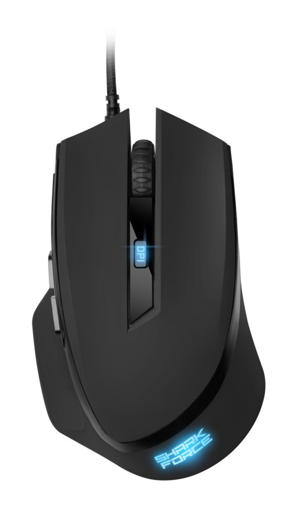 Sharkoon SHARK Force II | Bekabelde Gaming Muis | Rechtshandig | USB-A | 4200 DPI | Zwart - Matmuis - Matmuis