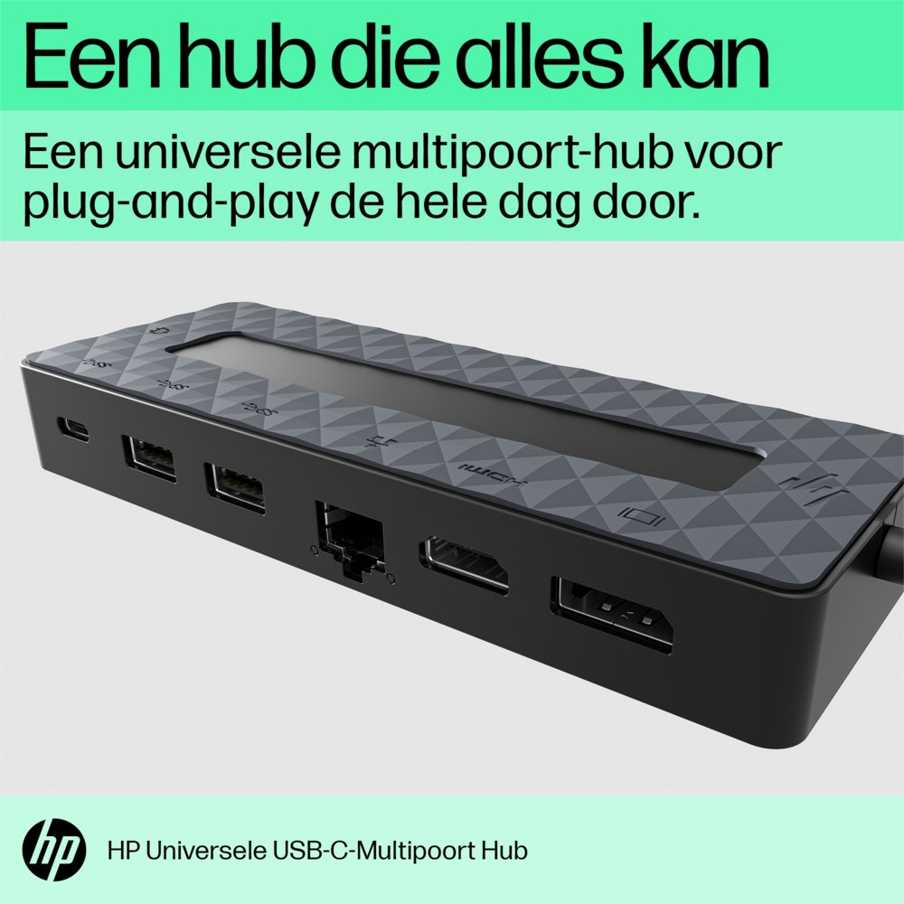 HP Universal Multiport Hub | USB-C | Zwart - Matmuis - Matmuis