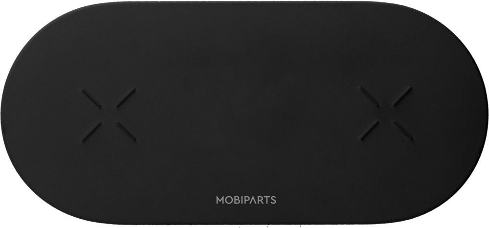 Mobiparts Dual Fast Wireless Charging Pad | Draadloze Oplader 10W Qi | Zwart