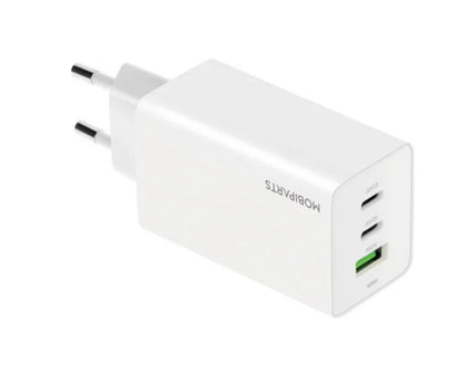 Mobiparts GaN Wall Charger | 2x USB-C & 3.0 USB-A QC 65W | Wit