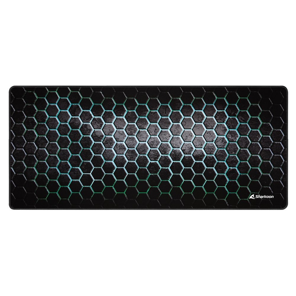 Sharkoon SKILLER SGP30 | Gaming-muismat | XXL-formaat (900 x 400 mm) | Waterafstotend textiel | Antislip rubberen onderzijde | Zwart/Groen