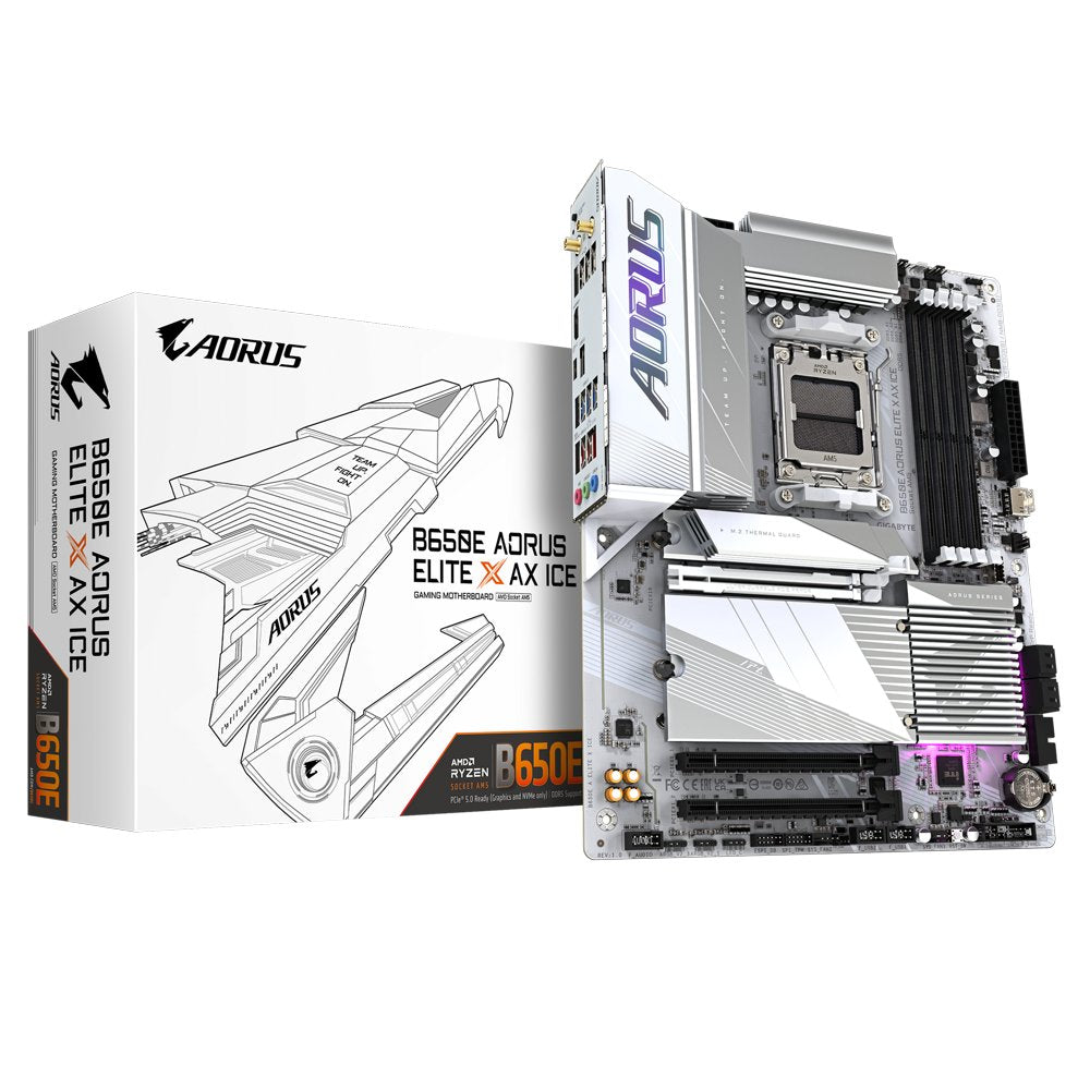 Gigabyte B650E AORUS ELITE X AX ICE | Socket AM5 | AMD B650E | 4xDDR5 | ATX | Moederbord - Matmuis - Matmuis