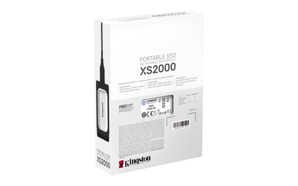 Kingston XS2000 | Externe SSD | 2000GB | USB 3.2 Gen 2x2 | Compact & Snel | Zilver/Zwart - Matmuis