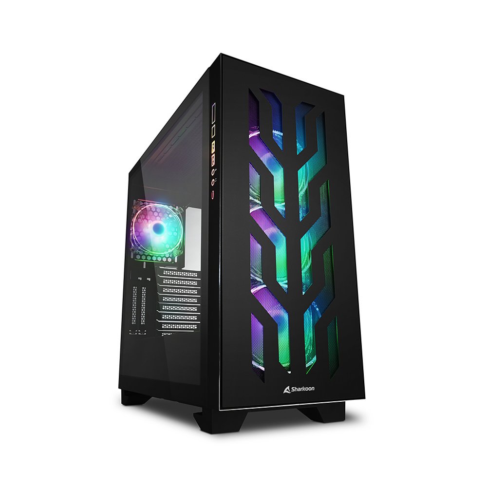 Sharkoon Elite Shark CA300T RGB | Tower Case | Zwart - Matmuis