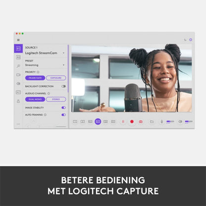 Logitech StreamCam | 1080p 60FPS USB-C Webcam met Microfoon | Wit - Matmuis