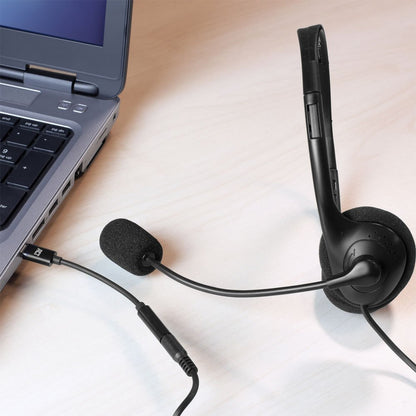 ACT AC7380 | 3.5mm naar USB Type-C | 0,11 Meter | Audiokabel Tussenstuk | Zwart - Matmuis - Matmuis