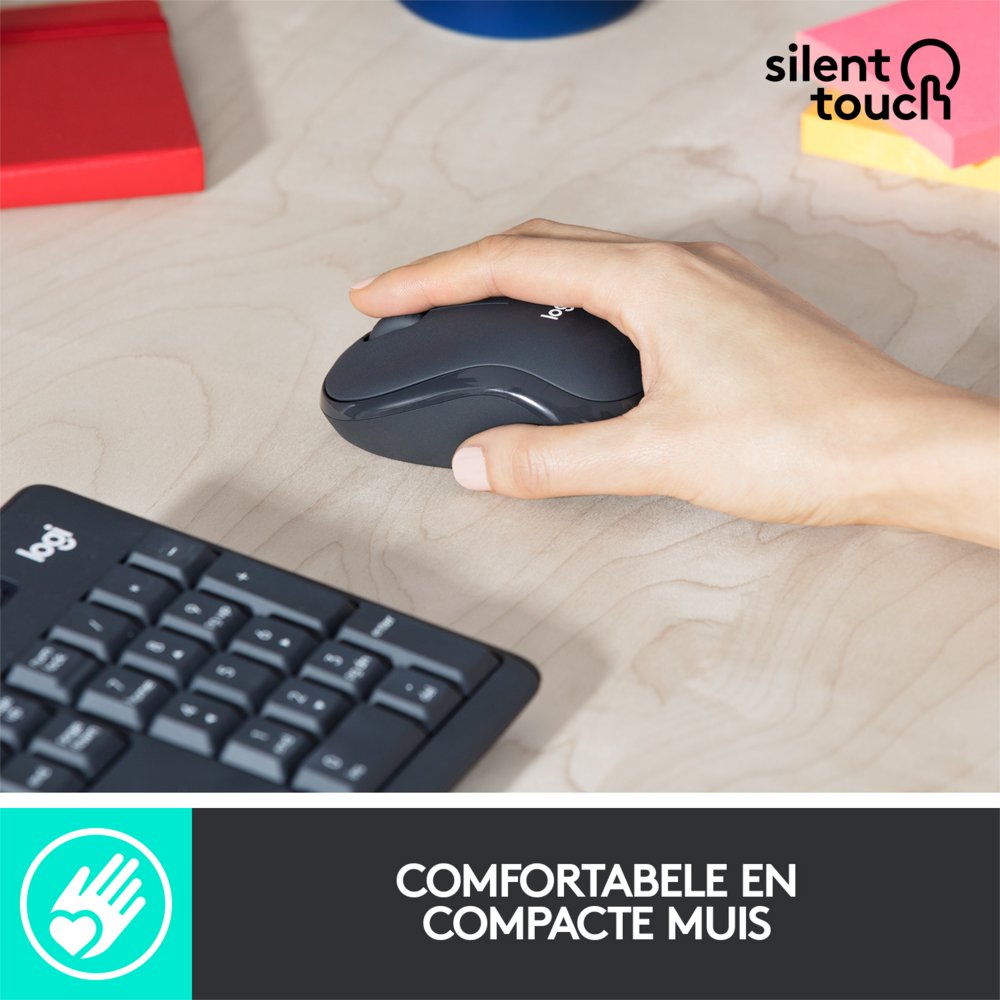 Logitech MK295 Silent | Draadloze Muis en Toetsenbordcombo | QWERTY - Matmuis - Matmuis