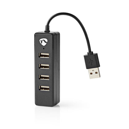 Nedis UHUBU2420BK | Interface Hub USB 2.0 (480 Mbit/s) | 4 poorten | Zwart - Matmuis