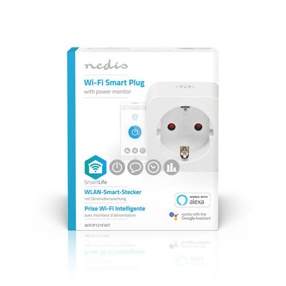Nedis WIFIP121FWT | Wi-Fi Smart Plug | 3680 W | Energiemeter | Spraakbediening | Wit - Matmuis