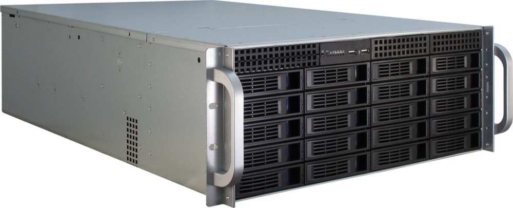 Inter-Tech IPC 4U-4420 | Server Rack Case | Zwart/Roestvrijstaal - Matmuis